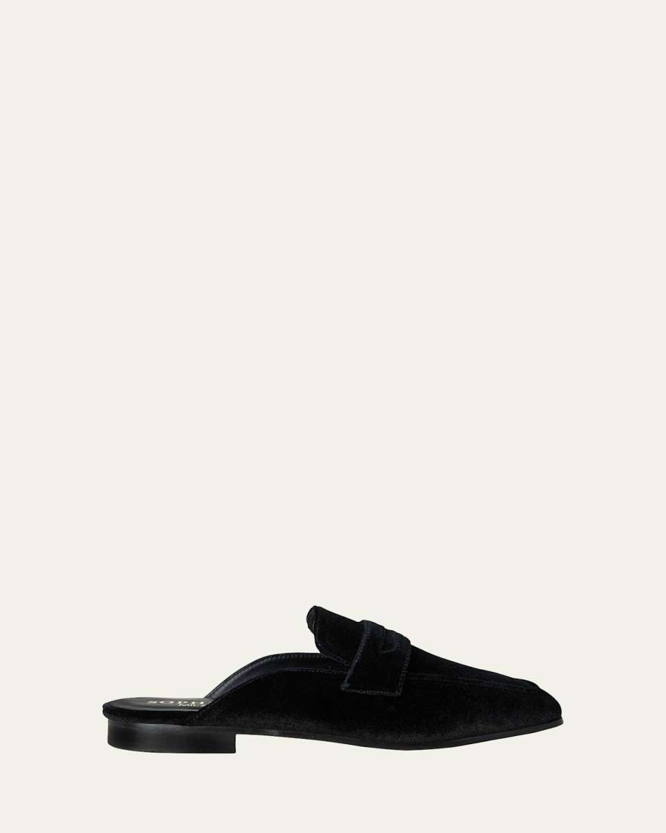 Velvet Loafer Mules